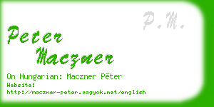 peter maczner business card